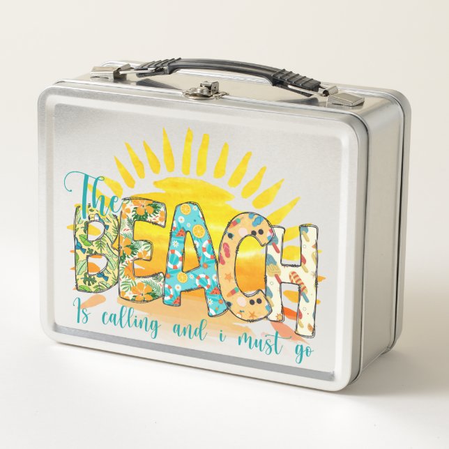 The Beach is Calling and I Must Go Metal Lunch Box (Front)