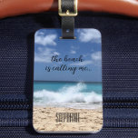 The Beach is Calling Me Tropical Paradise  Luggage Tag<br><div class="desc">This "The Beach is Calling Me" luggage tag is the perfect gift for the beach loving traveler in your life! St. Martin tranquil beach pictured.</div>