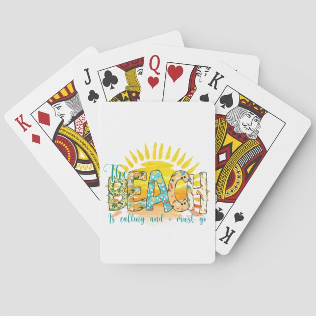 The Beach Is Calling | Sunset Poker Cards (Back)
