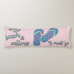 The Beach Is Calling With Mermaid Flip Flops Body Pillow