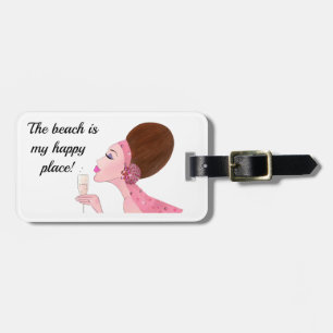 “The beach is my happy place” Diva Luggage Tag