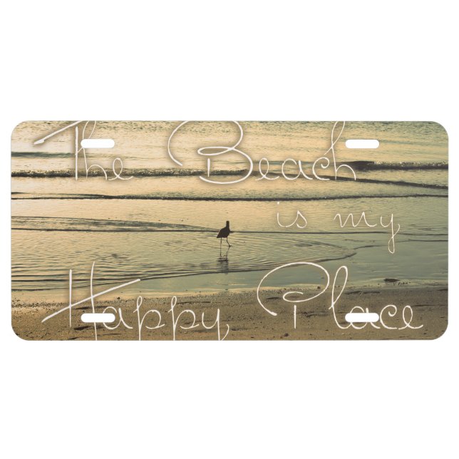 The Beach is My Happy Place License Plate (Front)
