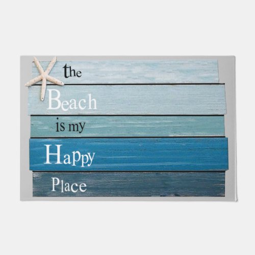 The Beach Is My Happy Place Mat Ocean  Doormat