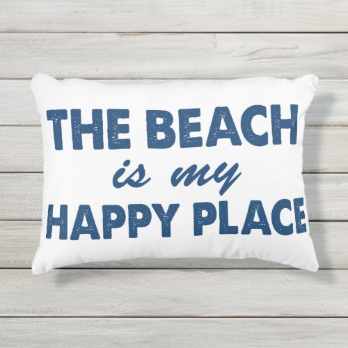 The Beach Is My Happy Place Outdoor Pillow