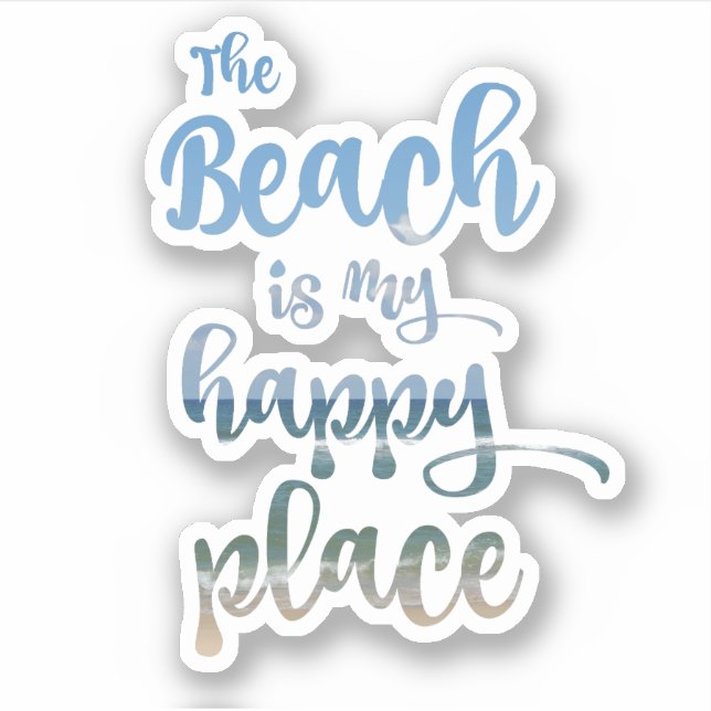The Beach is my Happy Place Sticker (Front)