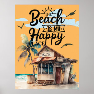 The Beach is My Happy Place Summer Poster