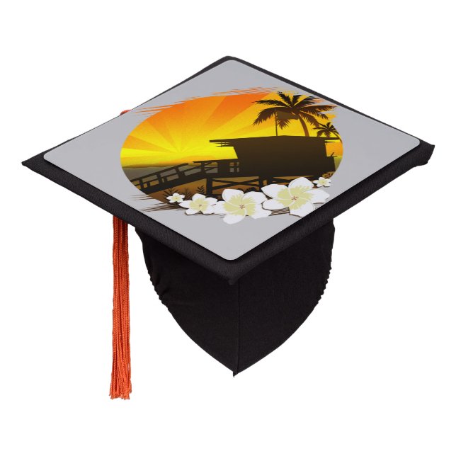 The Beach Life  Graduation Cap Topper (Angled)