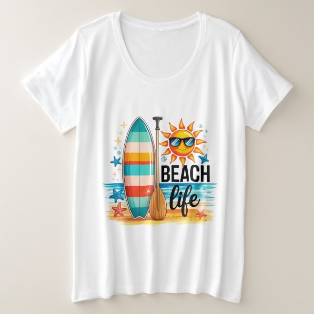 The Beach Life  Plus Size T-Shirt (Design Front)