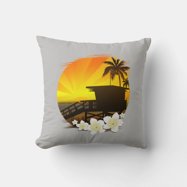 The Beach Life Throw Pillow (Front)