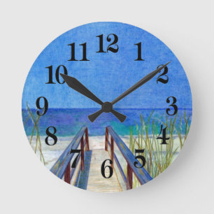 The Beach Round Clock