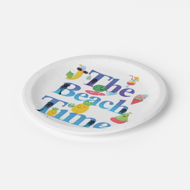 The Beach Time Paper Plates (Angled)