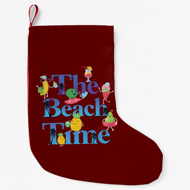 The Beach Time Small Christmas Stocking (Front)