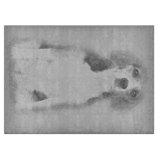 The Beagle Dog Is Drawn With A Pencil Cutting Board