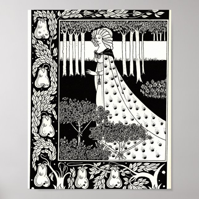 The Beale Isoud at Joyous Gard, Aubrey Beardsley Poster (Front)
