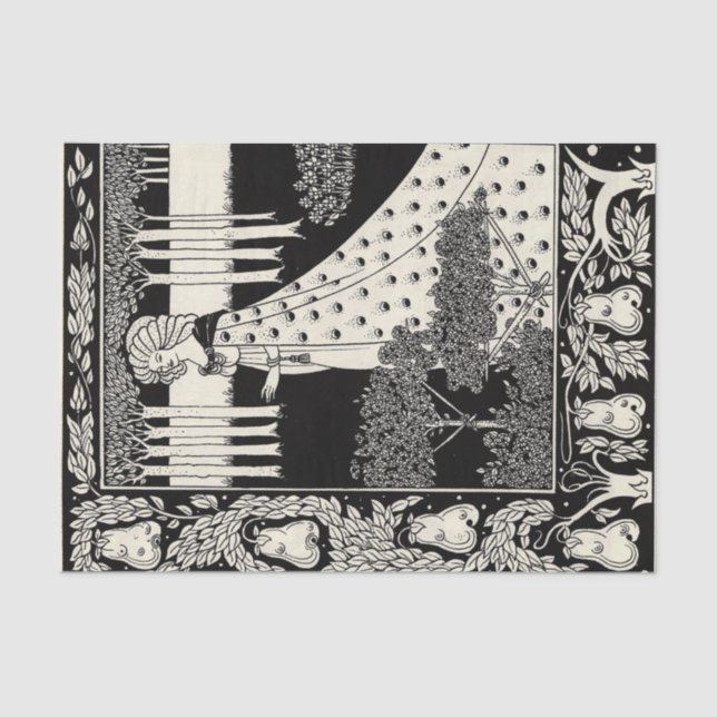 The Beale Isoud at Joyous Gard, Aubrey Beardsley Tissue Paper (Front)