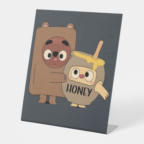 The Bear And The Honey Funny Couple Fizz and Sweet Pedestal Sign