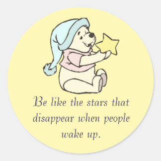 the bear and the shining star classic round sticker