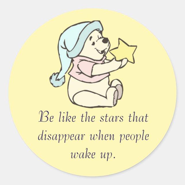 the bear and the shining star classic round sticker (Front)