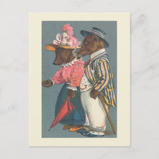 "The Bear Couple" Vintage Postcard