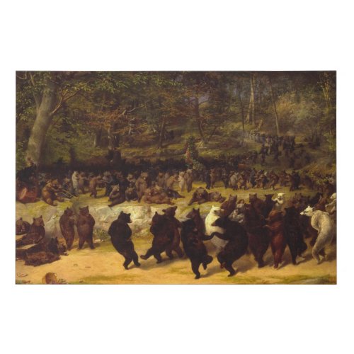 The Bear Dance 1870 by William Holbrook Beard Faux Canvas Print