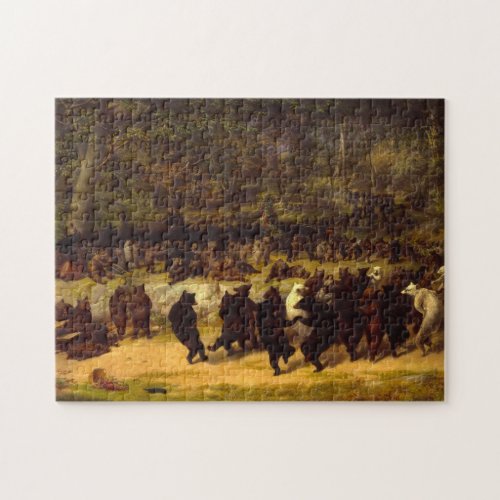 The Bear Dance 1870 by William Holbrook Beard Jigsaw Puzzle