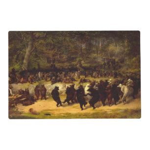 The Bear Dance, 1870 by William Holbrook Beard Placemat
