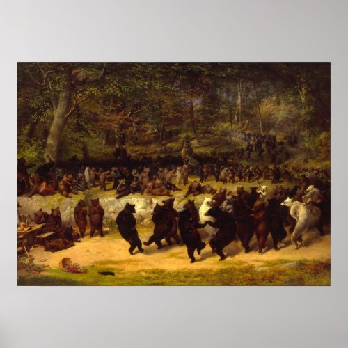 The Bear Dance 1870 by William Holbrook Beard Poster