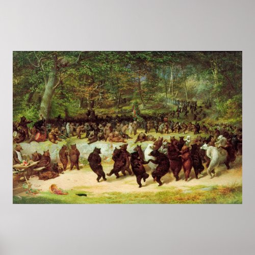 The Bear Dance by William Holbrook Beard Poster