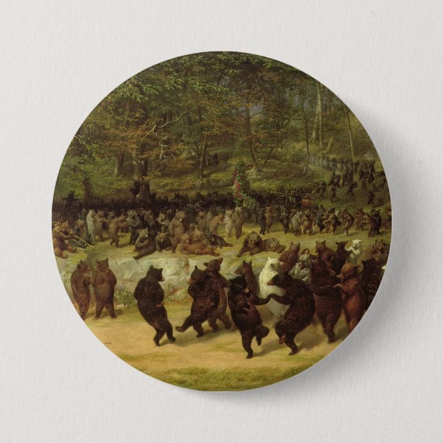 The Bear Dance Painting - William Holbrook Beard Button (Front)