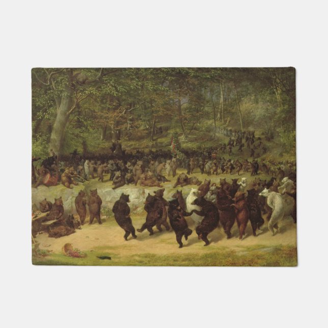 The Bear Dance Painting - William Holbrook Beard Doormat (Front)