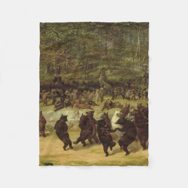The Bear Dance Painting - William Holbrook Beard Fleece Blanket (Front)