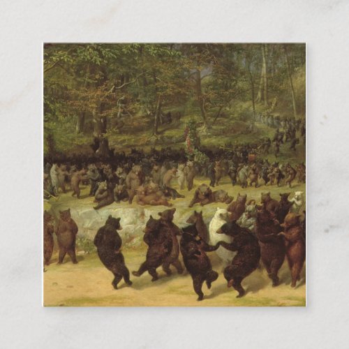 The Bear Dance Painting _ William Holbrook Beard Square Business Card