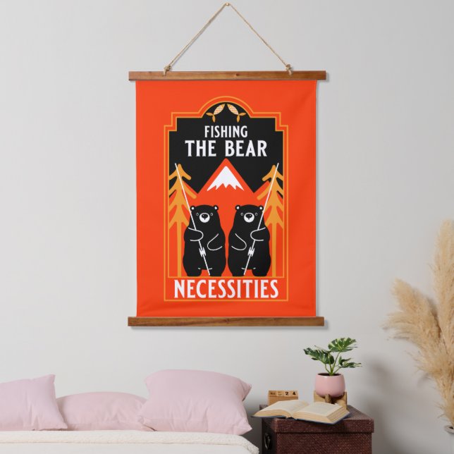 The Bear Necessities Fishing Hanging Tapestry (Bedroom)