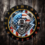 The Bear of Patriotism and Strength Dart Board<br><div class="desc">1. Get ready to elevate your game room or man cave with this unique dart board featuring an eye-catching design of a grizzly bear draped in the American flag. This eclectic piece not only serves as a functional dart board but also as a striking conversation starter that showcases your love...</div>