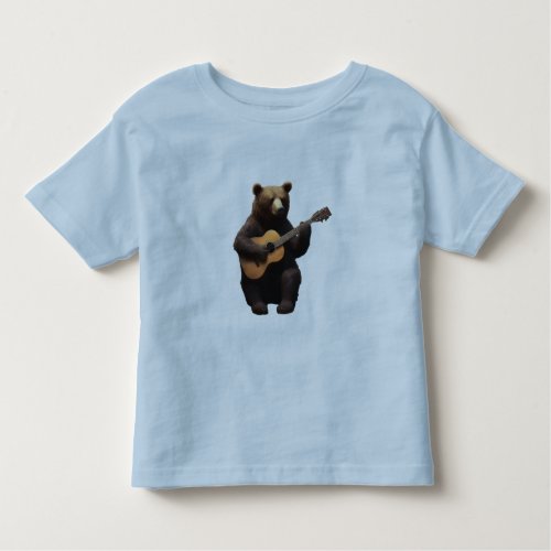 The bear plays the guitar toddler t_shirt
