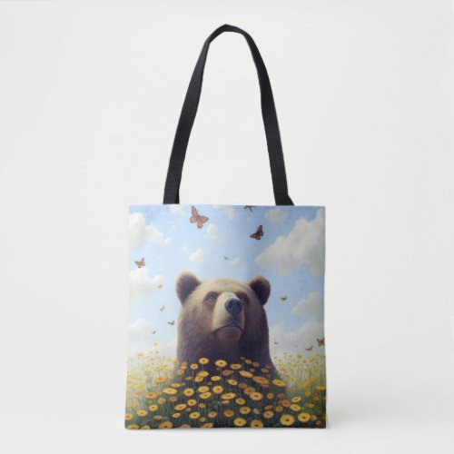 The Bears Dreamy Dance with Butterflies Tote Bag