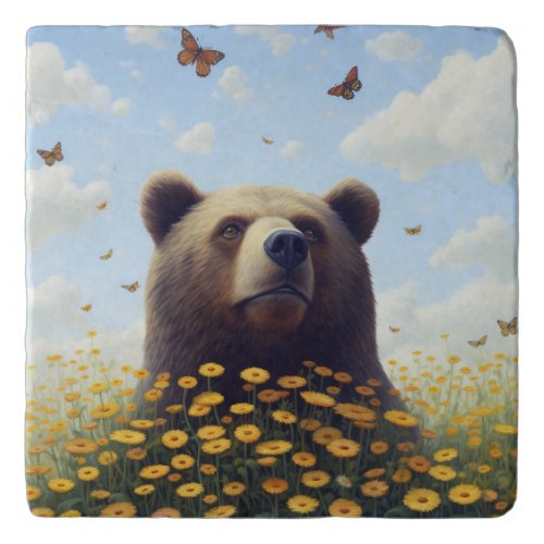 The Bears Dreamy Dance with Butterflies Trivet