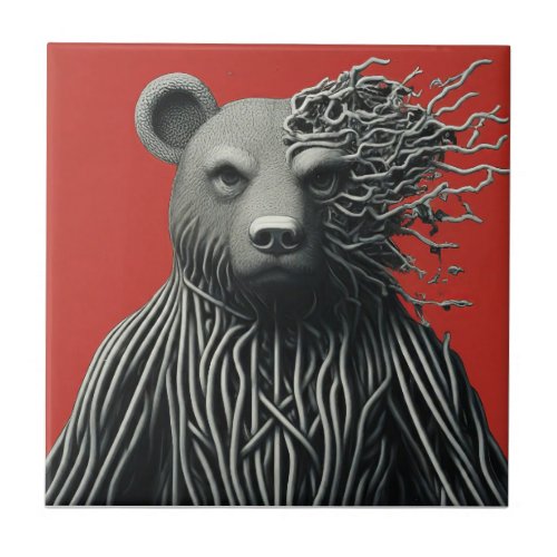 The Bear with the Roots Ceramic Tile