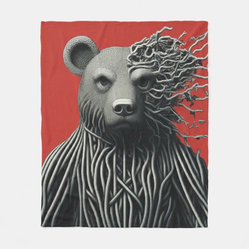 The Bear with the Roots Fleece Blanket
