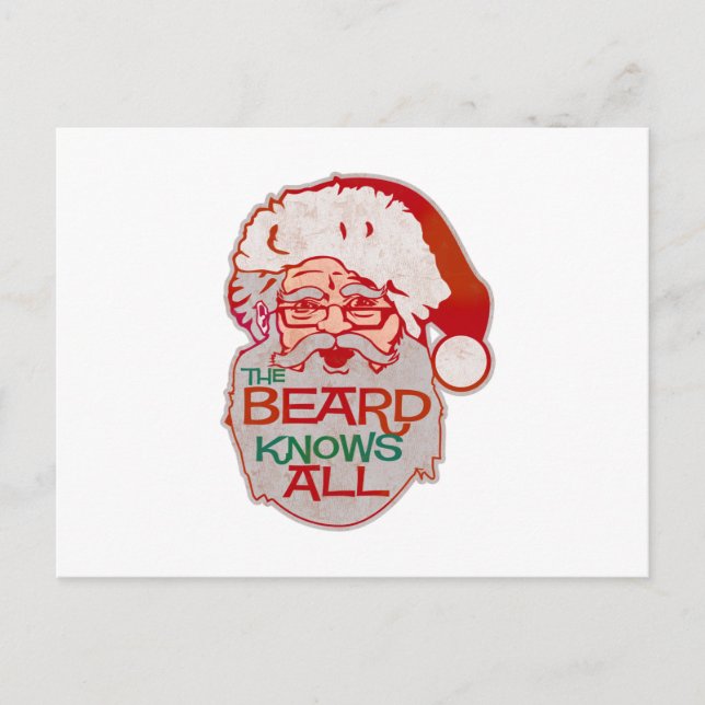 the beard knows all postcard (Front)