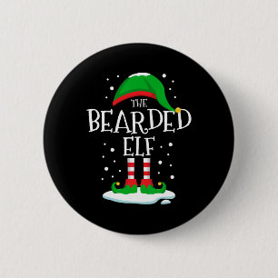 The Bearded Elf Christmas Family Matching Xmas Bea Button
