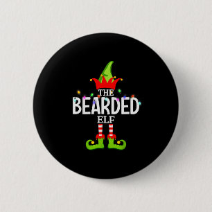 The Bearded Elf Christmas Matching Pajamas  Button