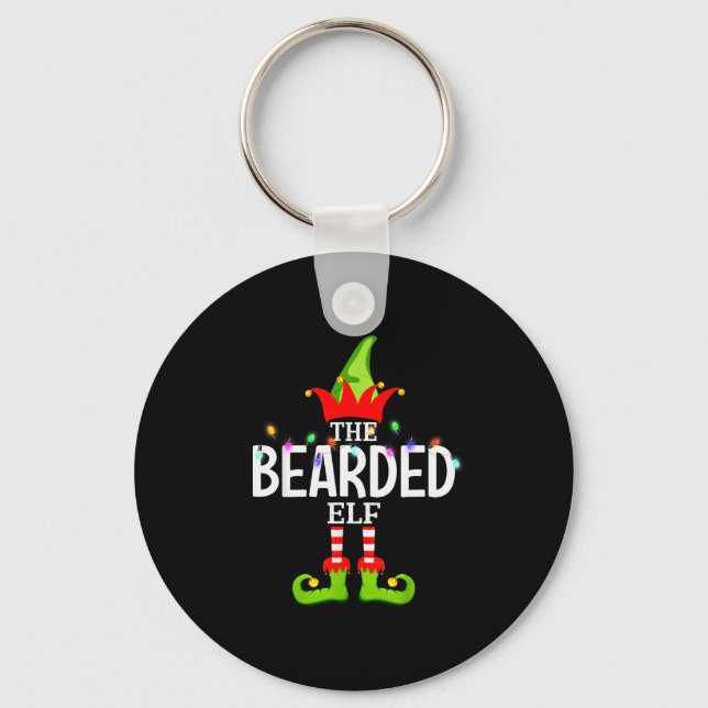 The Bearded Elf Christmas Matching Pajamas  Keychain (Front)