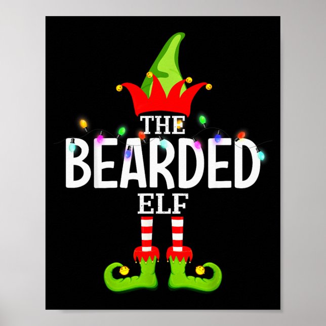 The Bearded Elf Christmas Matching Pajamas  Poster (Front)
