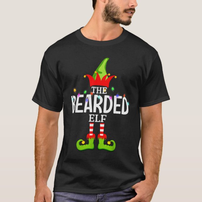 The Bearded Elf Christmas Matching Pajamas  T-Shirt (Front)