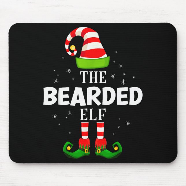 The Bearded Elf Christmas Pjs Matching Pajama  Mouse Pad (Front)