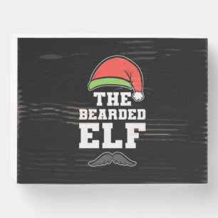 The Bearded Elf Christmas Wooden Box Sign