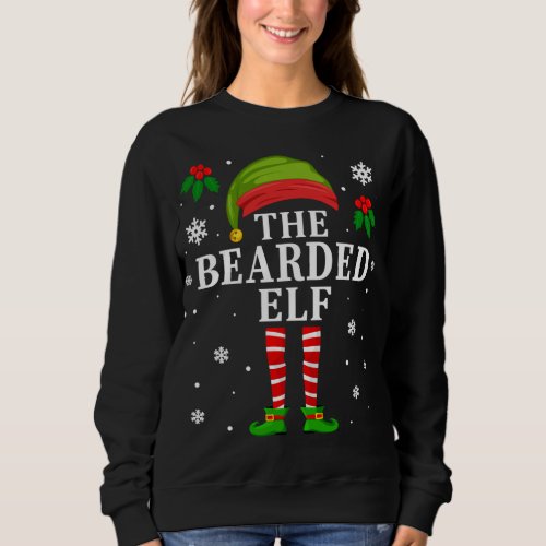 The Bearded Elf Family Matching Dad Beard Christma Sweatshirt