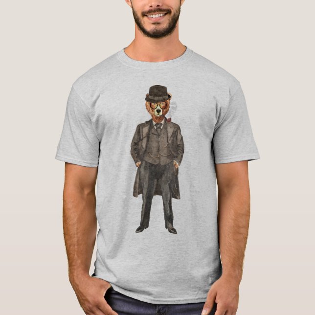 The BEARister a Funny Bear in a Suit T-Shirt (Front)