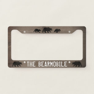 The Bearmobile - Grizzly Bear Silhouettes Custom License Plate Frame